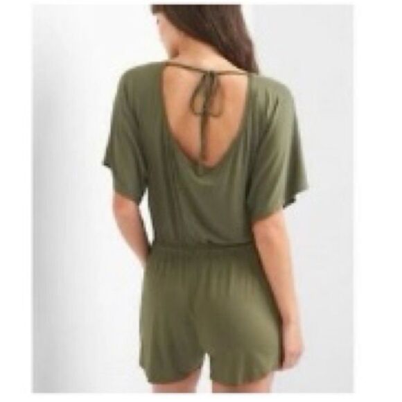 Gap -Olive Green Tie Back Romper - Picture 12 of 12